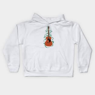 Mahogany Concert Acoustic Guitar Flowering Vines Kids Hoodie